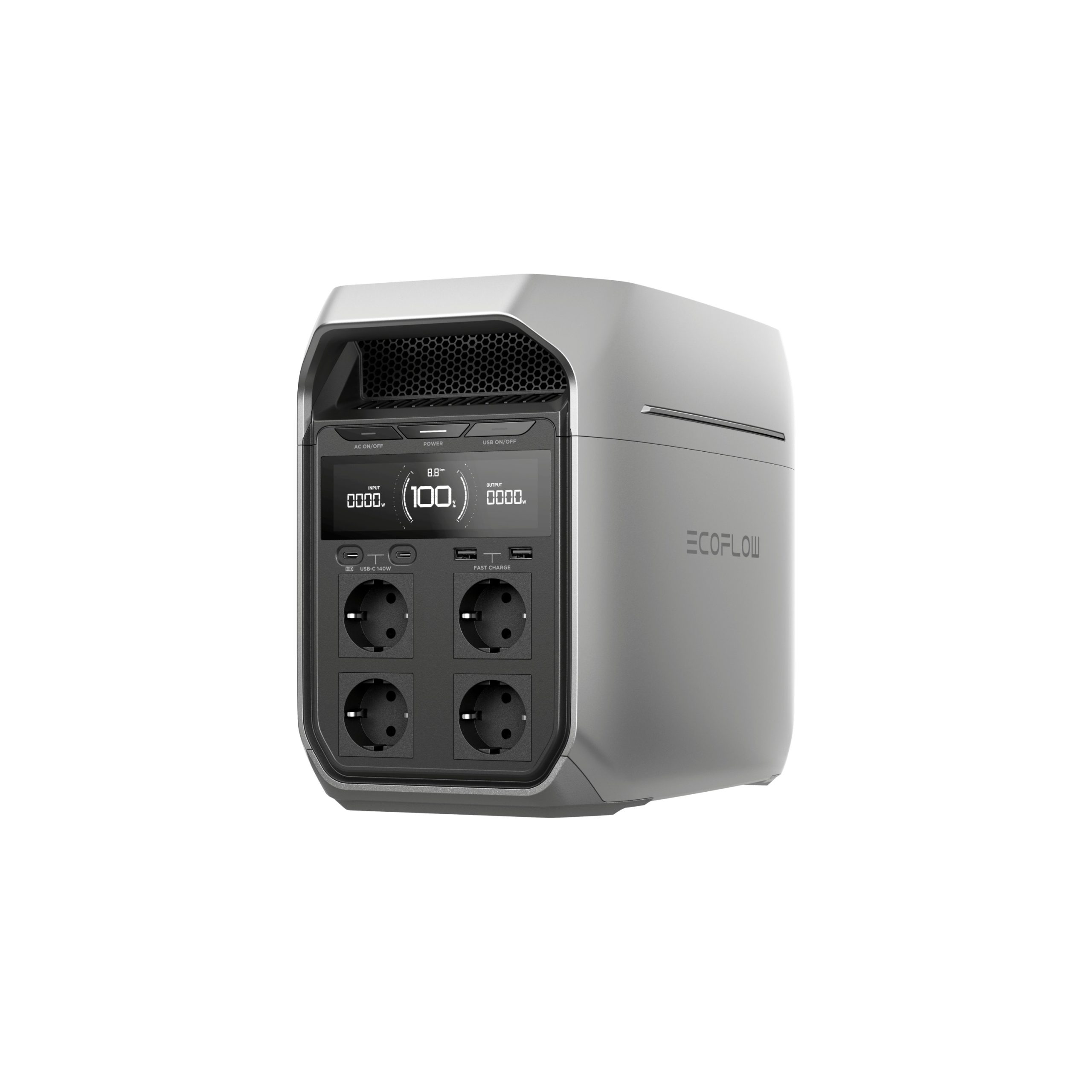 EcoFlow DELTA 3 — connector panel with European sockets (EU Schuko)