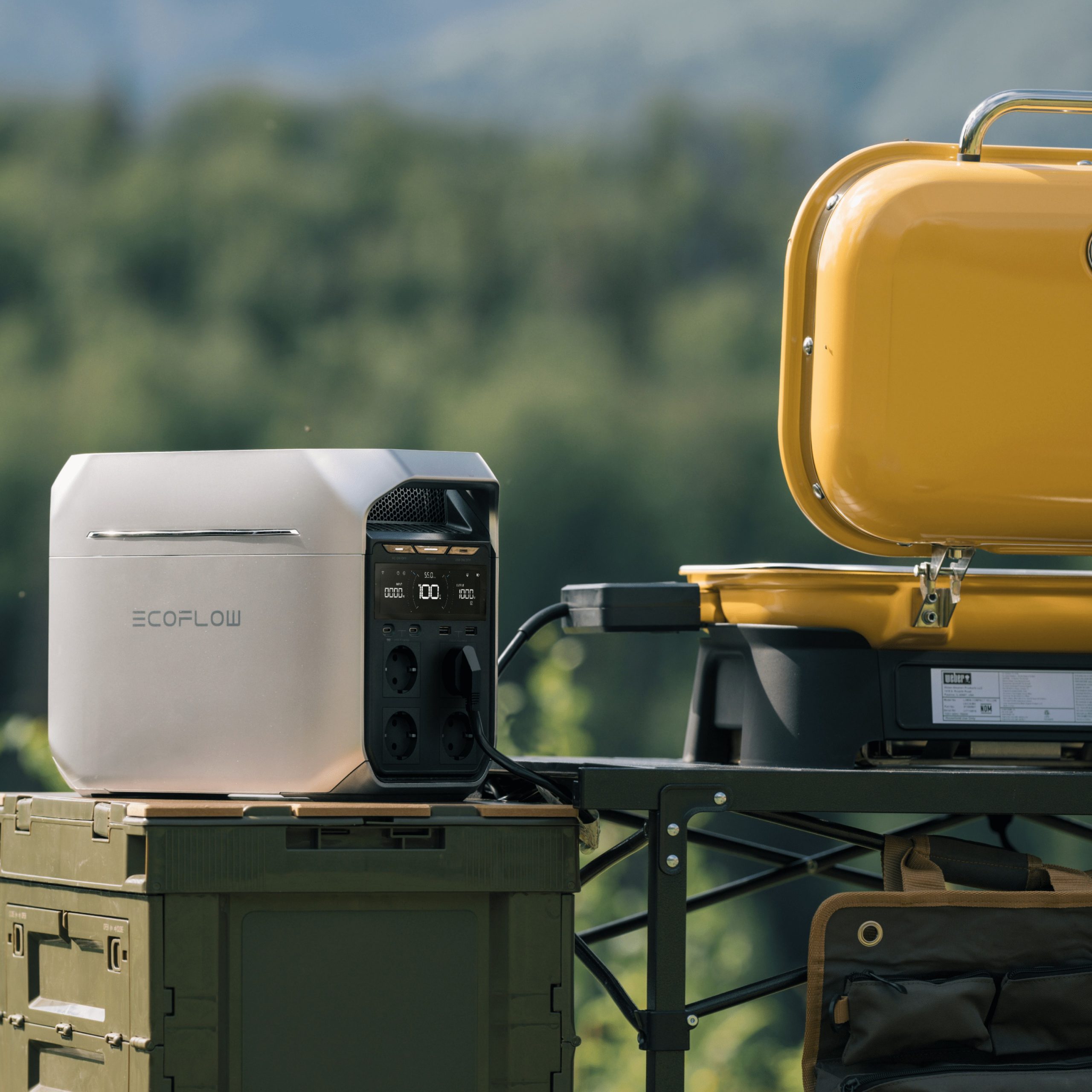 EcoFlow DELTA 3 in everyday use — European sockets on the station panel