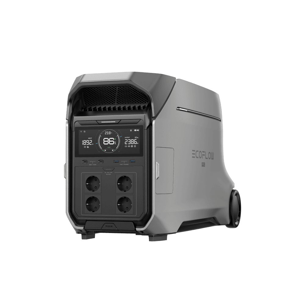 EcoFlow DELTA Pro 3 — connector panel with European sockets (EU Schuko)