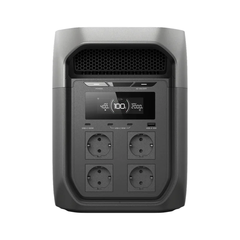 EcoFlow DELTA 3 Max з чотирма розетками Schuko і дисплеєм на передній панелі