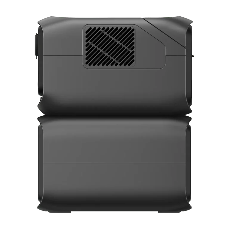 EcoFlow RIVER 3 Plus с батареей EB600, вид сбоку: оба блока одинаковой ширины