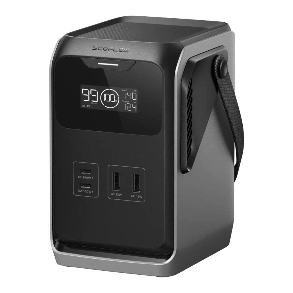 Зарядна станція постійного струму EcoFlow TRAIL 200 DC з двома портами USB-C і двома USB-A на передній панелі